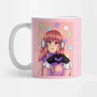 Pink Candy Heart Girl Mug